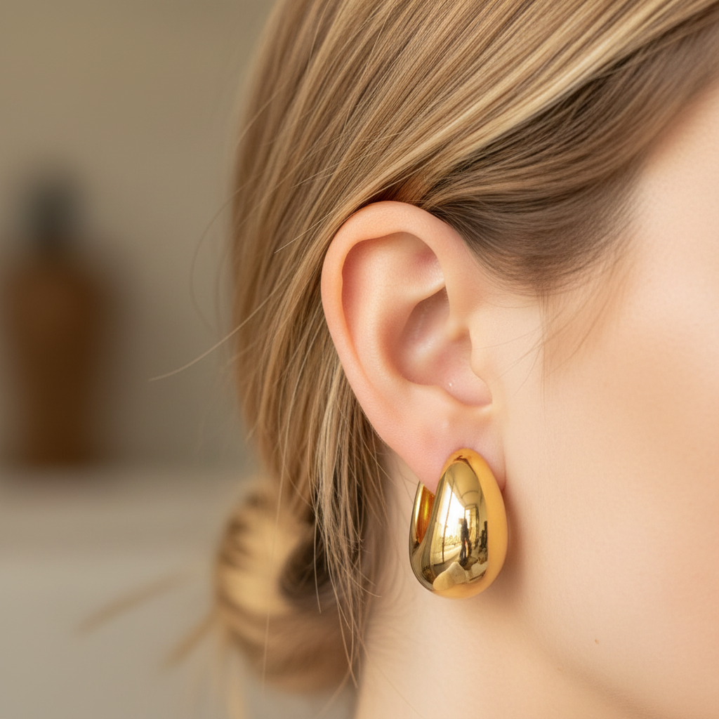 Golden Droplet Earings