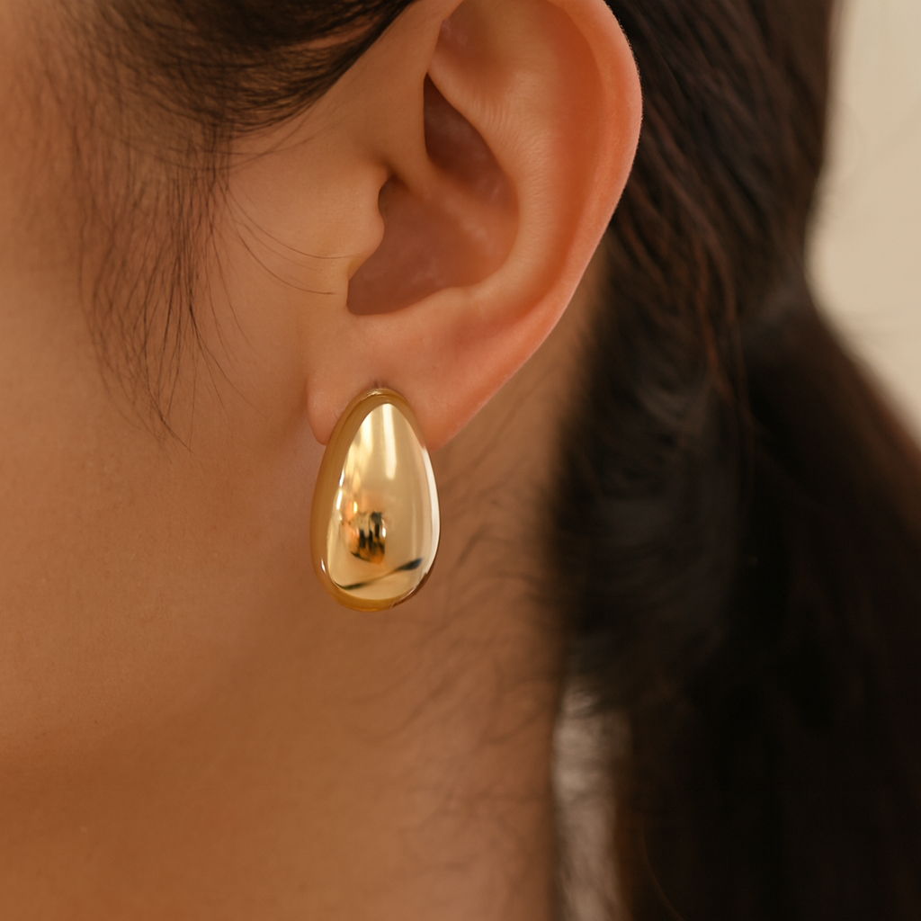 Golden Droplet Earings
