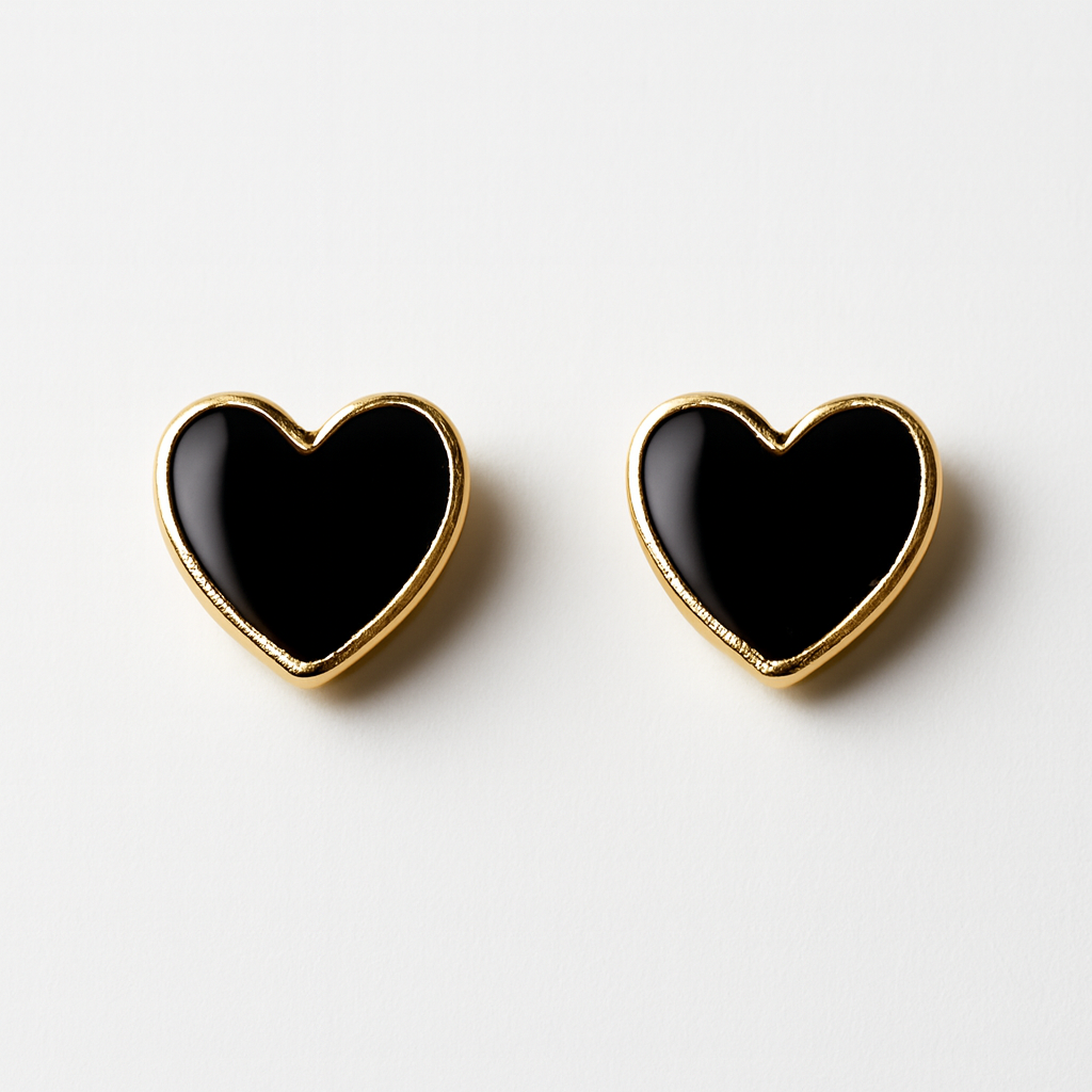 Night Heart Studs