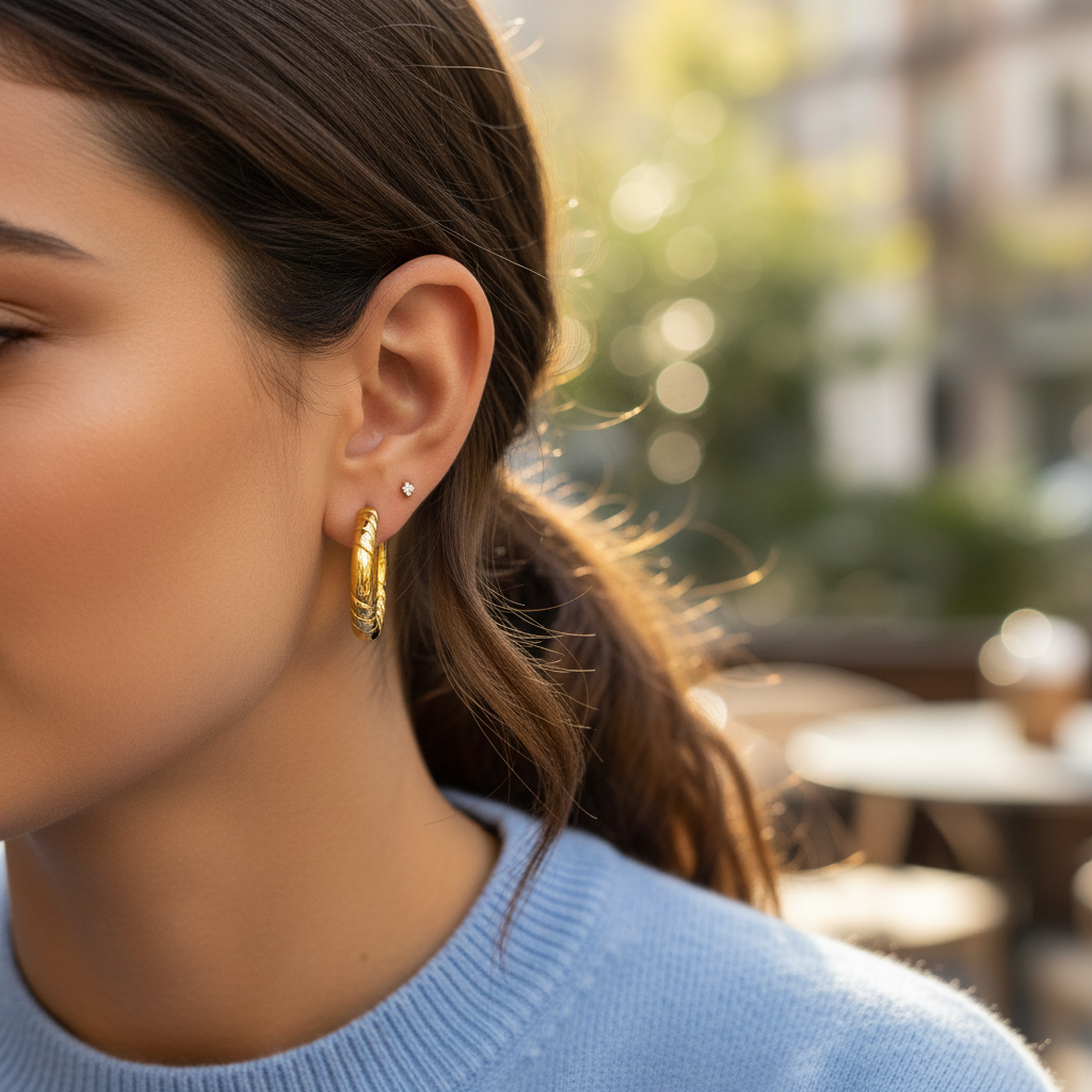 Gold Knot Hoops