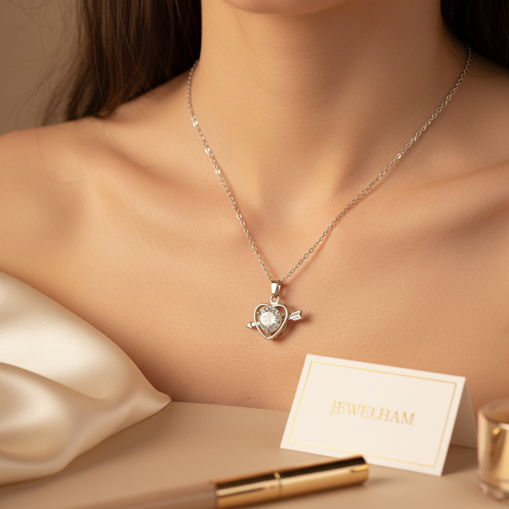 Cupid Heart Crystal Pendant