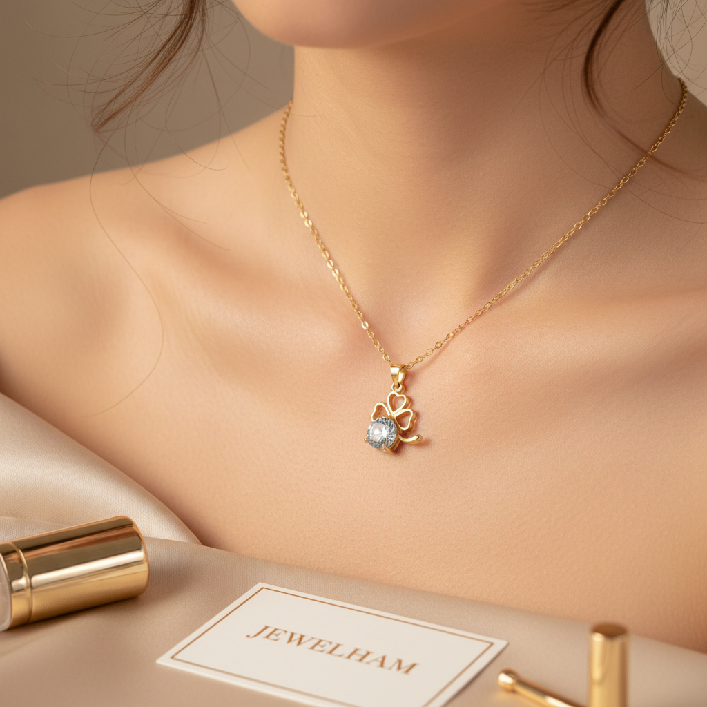 Lucky Clover Crystal Pendant