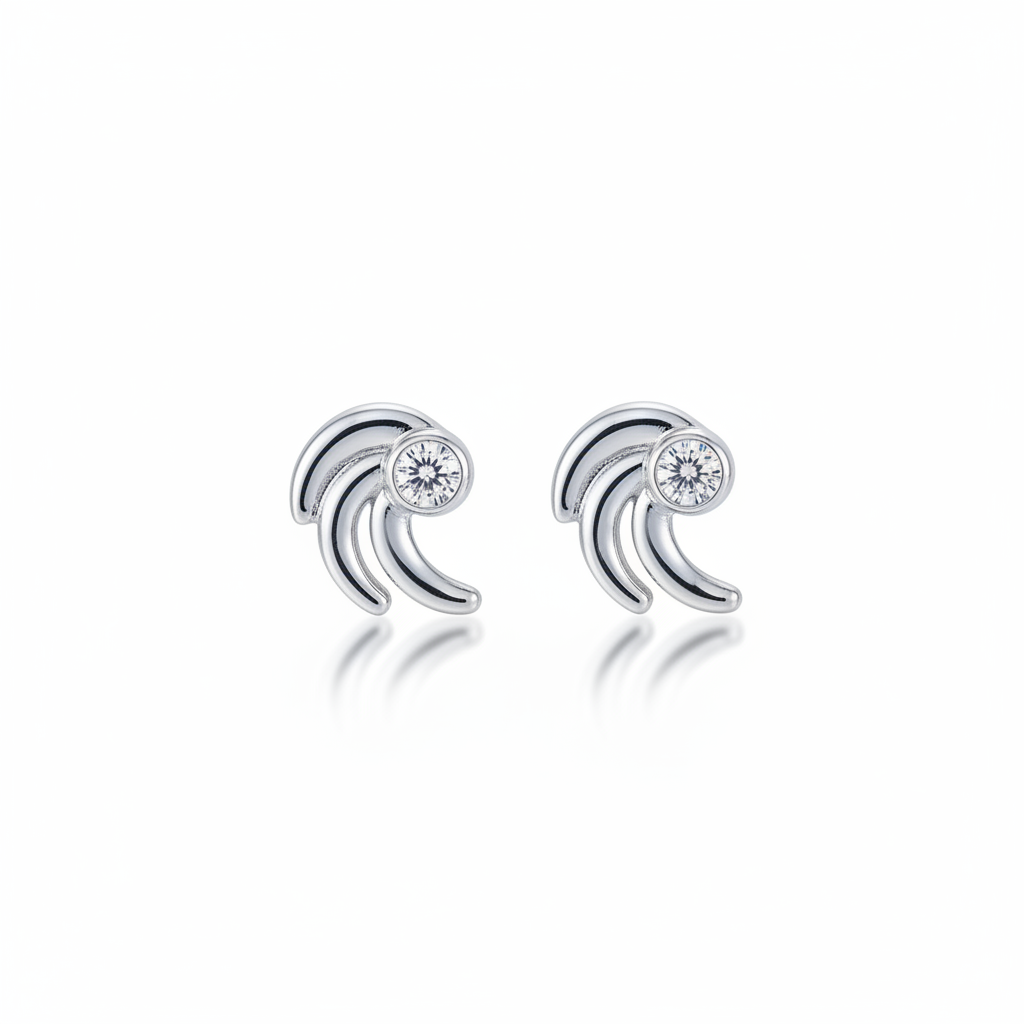 Wave Crystal Studs