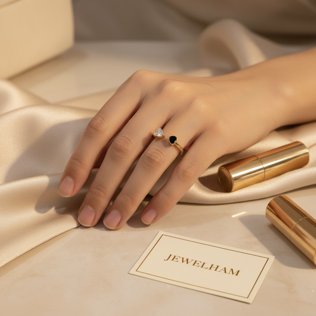 Onyx Spark Ring - Heart