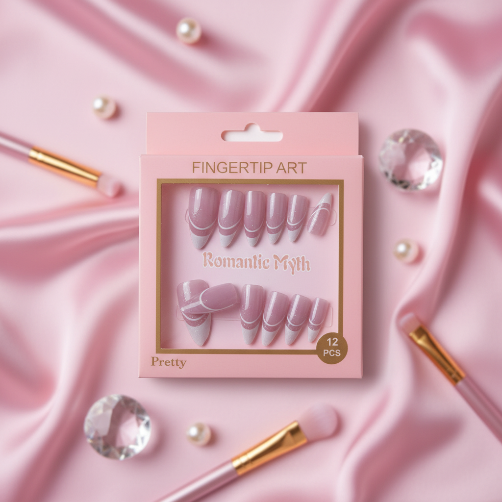 Blush Glitter French Press-On Nails
