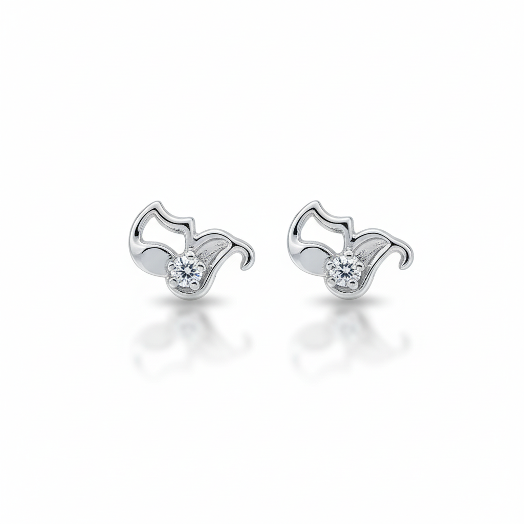 Crystal Cat Face Studs