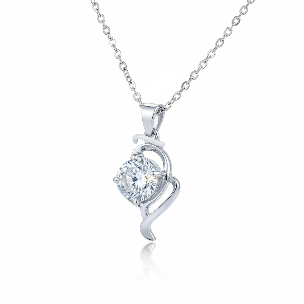 Crystal Swirl Heart Pendant