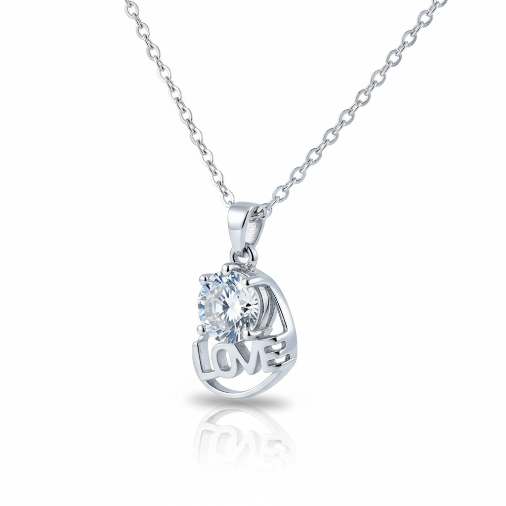 Love Crystal Pendant Necklace