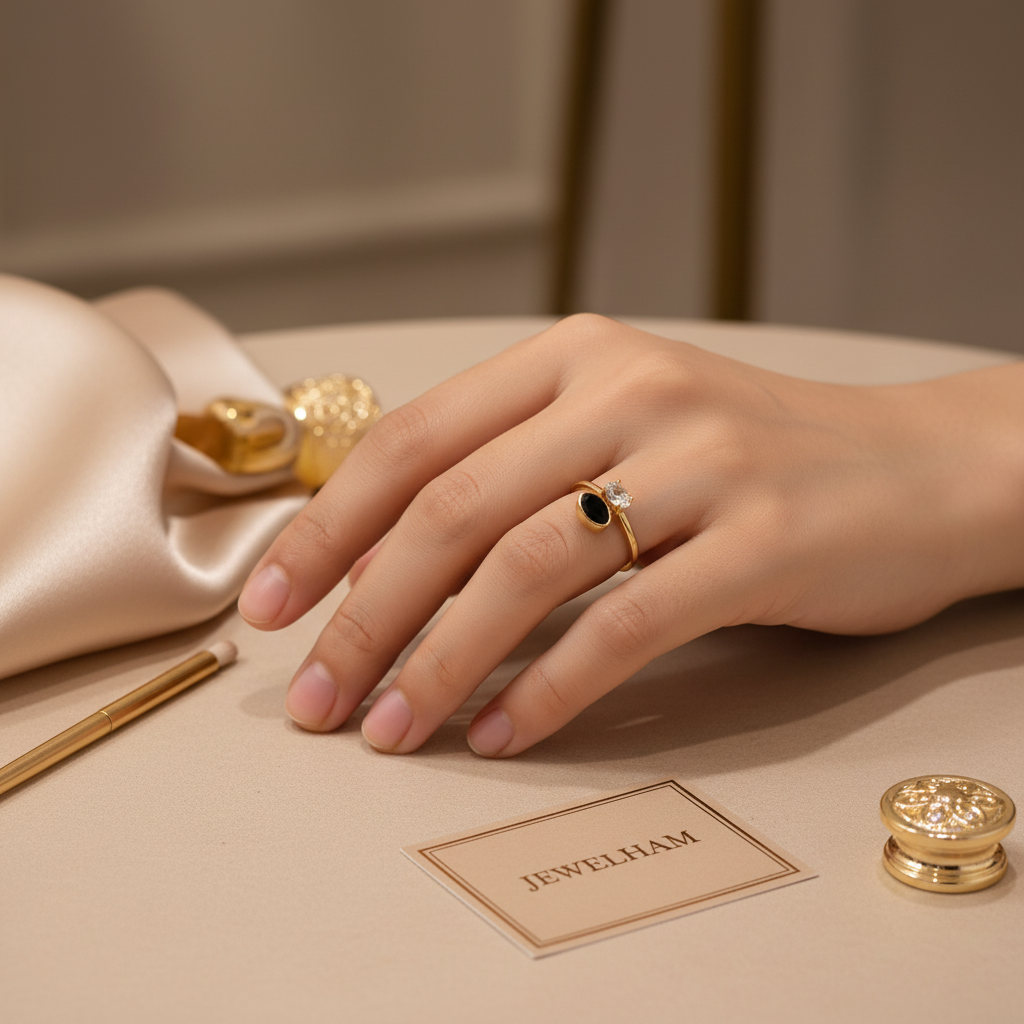 Onyx Spark Ring - Oval