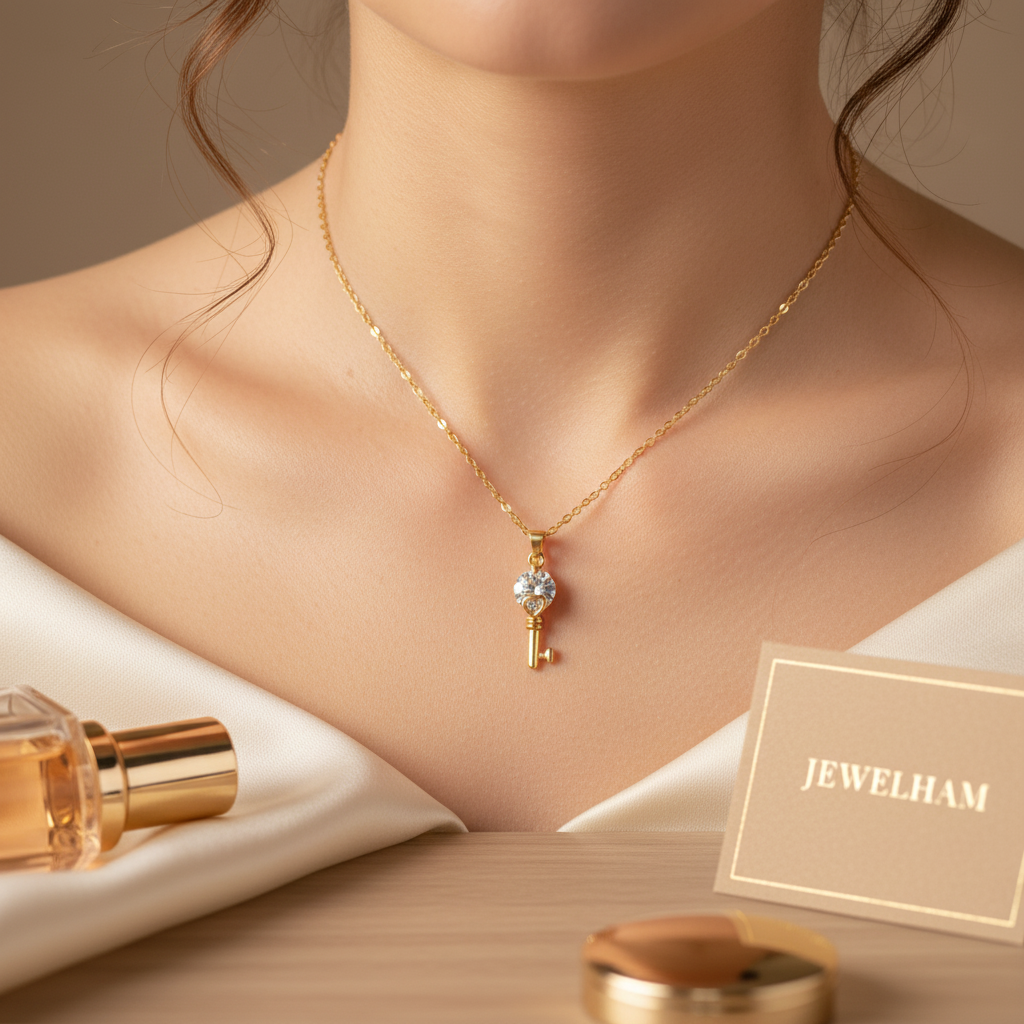 Love Key Crystal Pendant