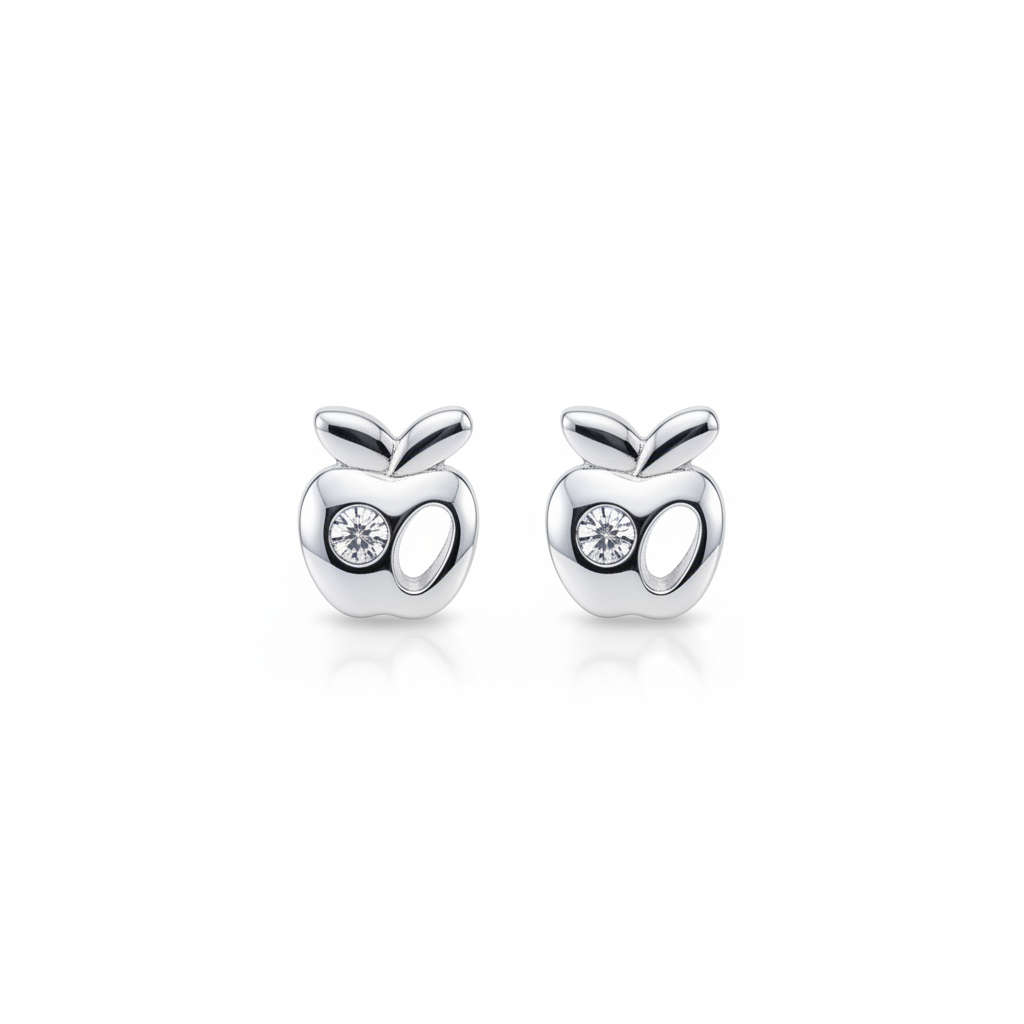 Apple Crystal Stud Earrings