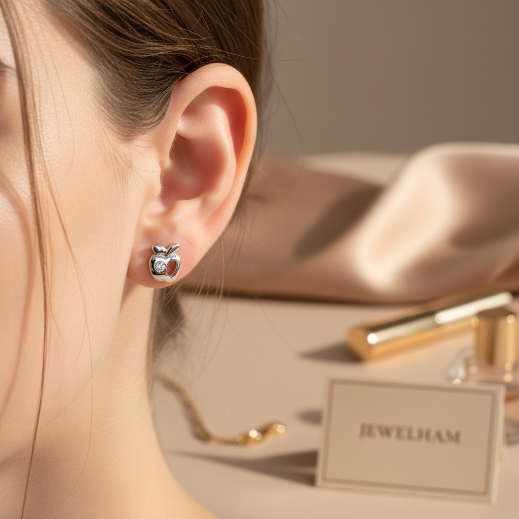 Apple Crystal Stud Earrings