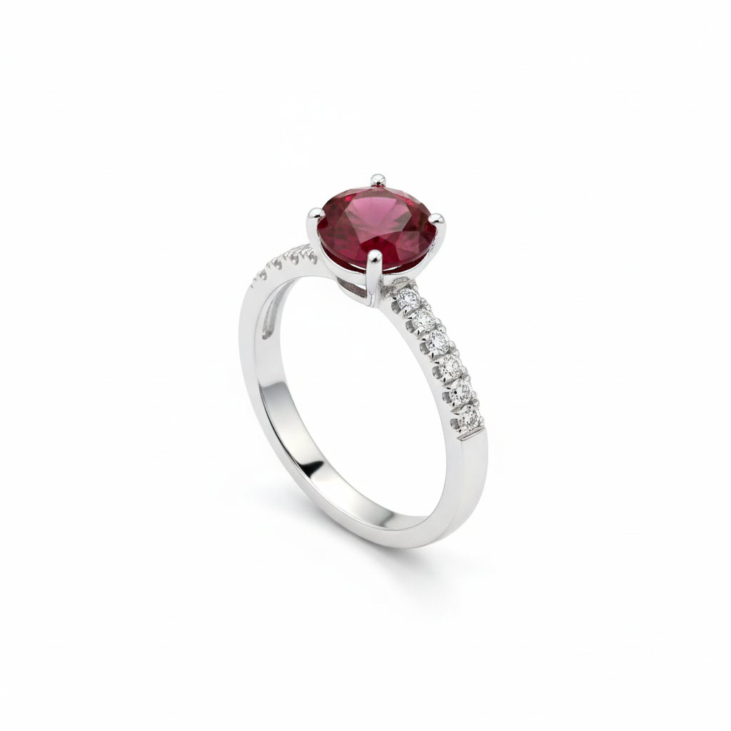 Ruby Sapphire Ring - Silver