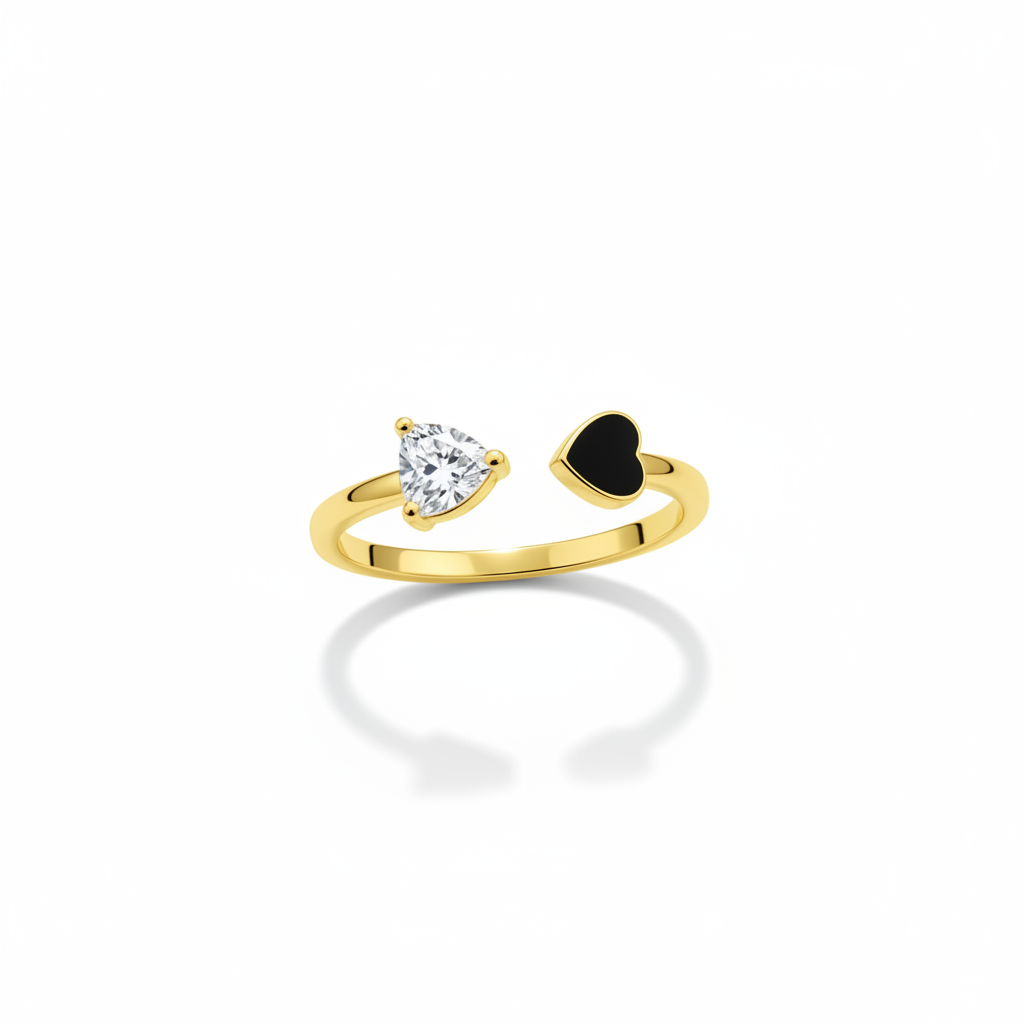 Onyx Spark Ring - Heart