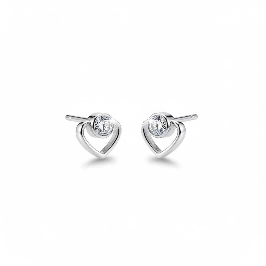 Heart Halo Stud Earrings