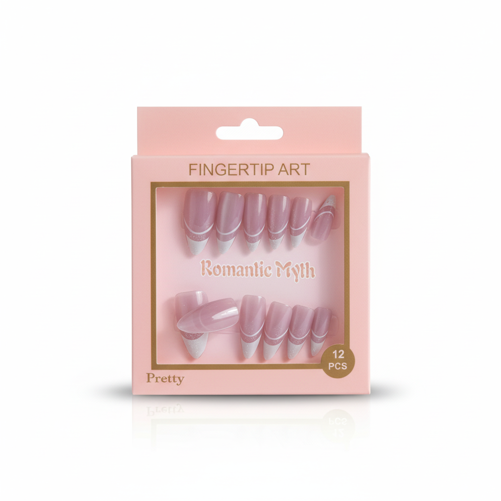 Blush Glitter French Press-On Nails