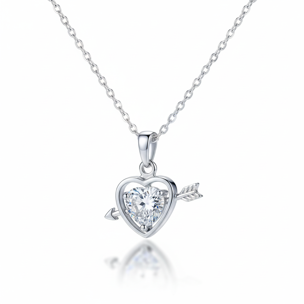 Cupid Heart Crystal Pendant