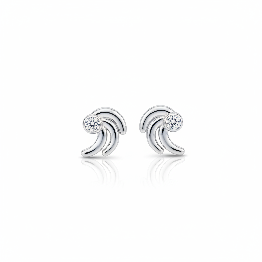 Wave Crystal Studs