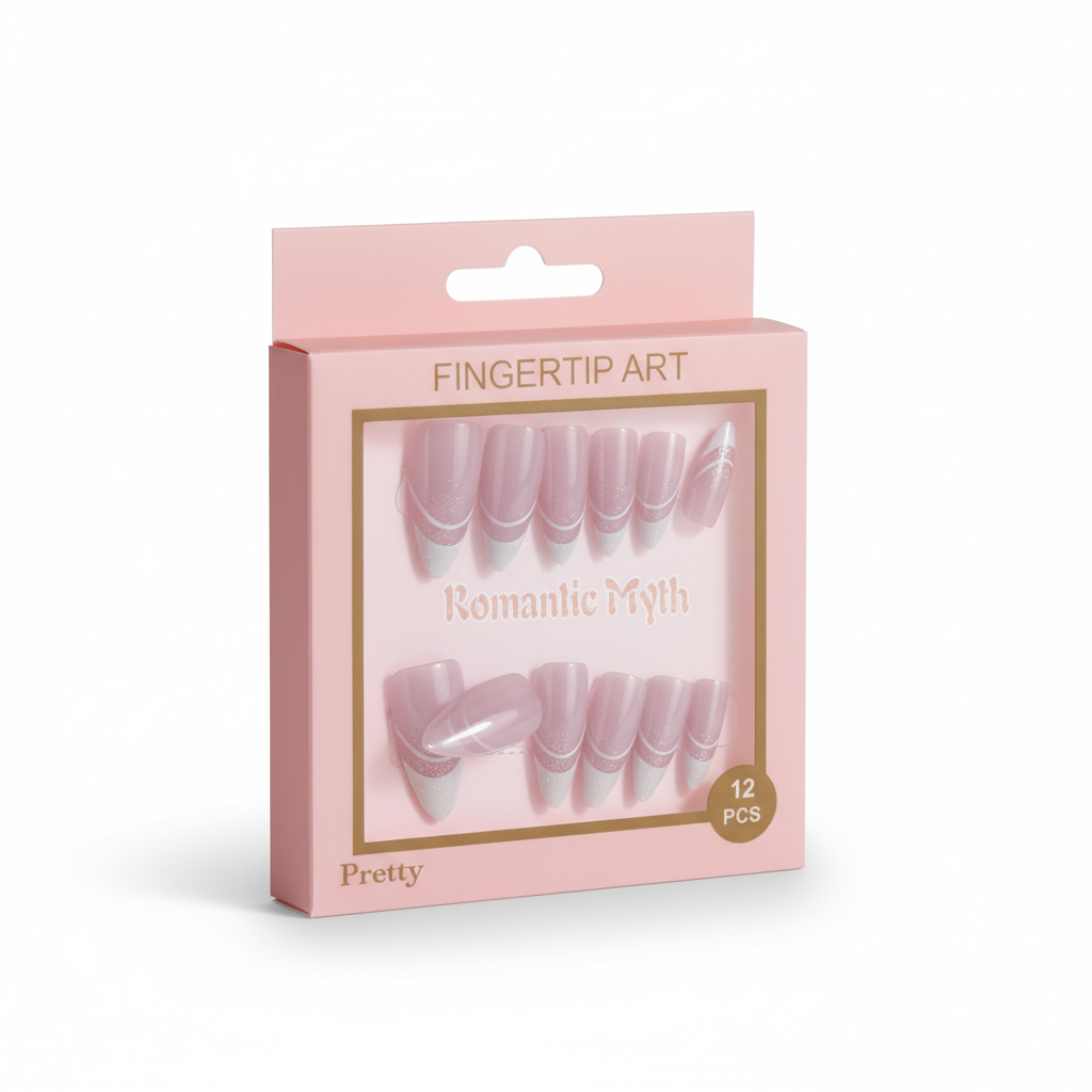 Blush Glitter French Press-On Nails