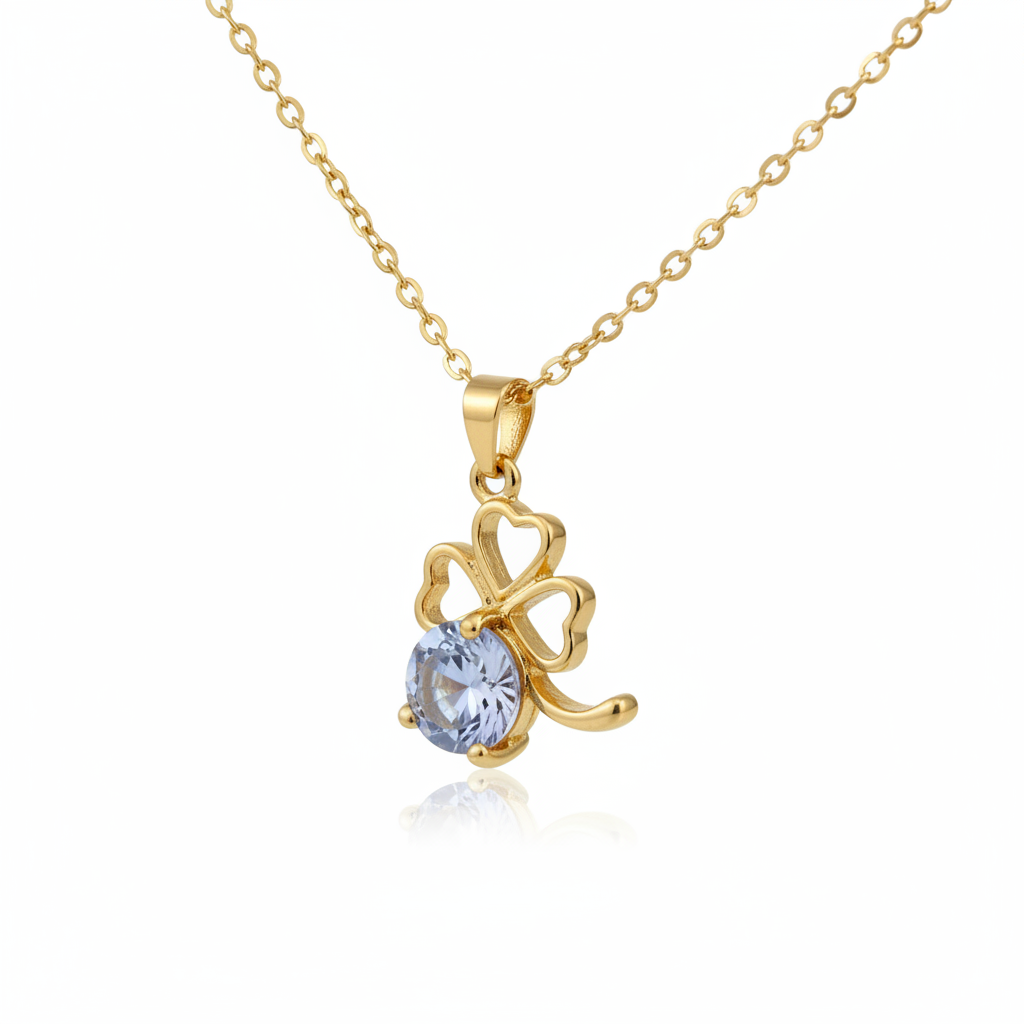 Lucky Clover Crystal Pendant