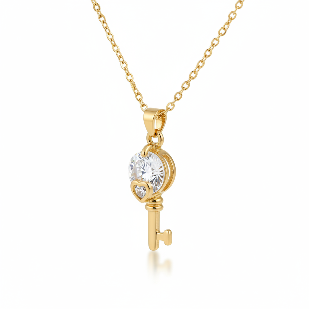 Love Key Crystal Pendant