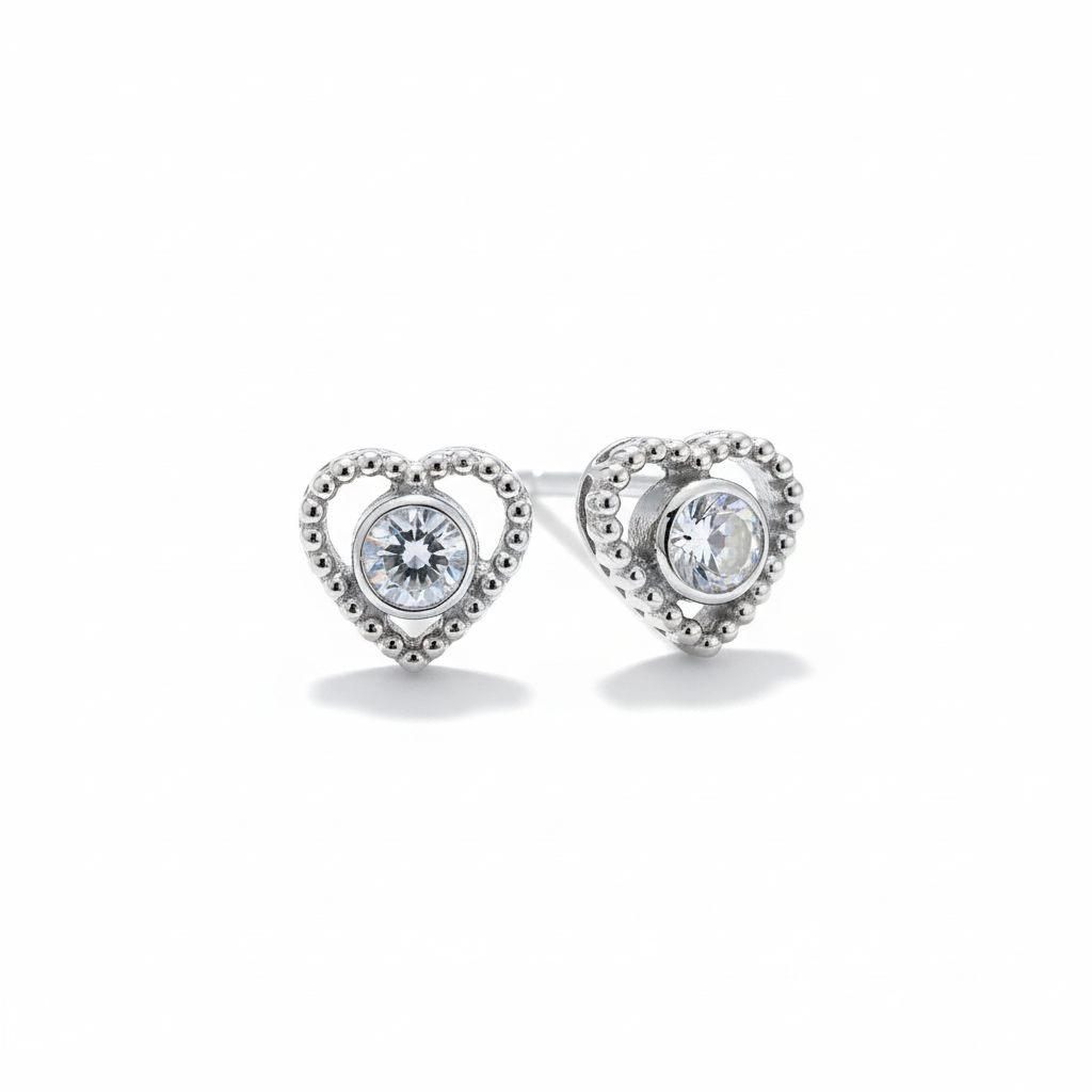 Heart Crystal Stud Earrings