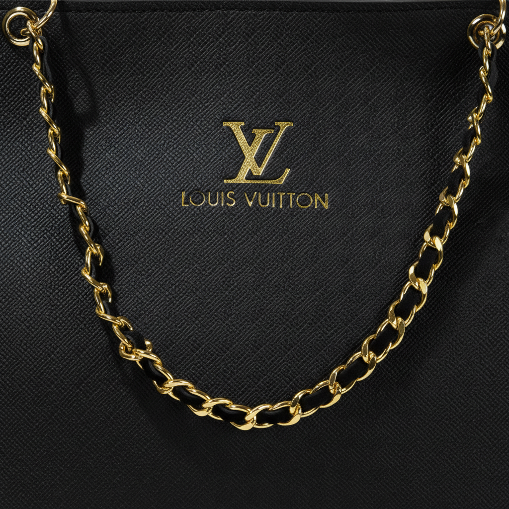 Noir Chain Tote - Black