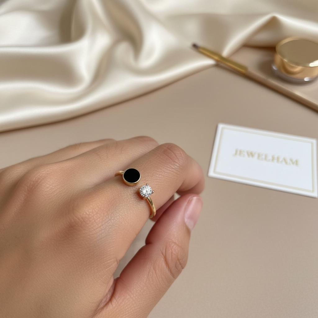 Dual Stone Open Ring