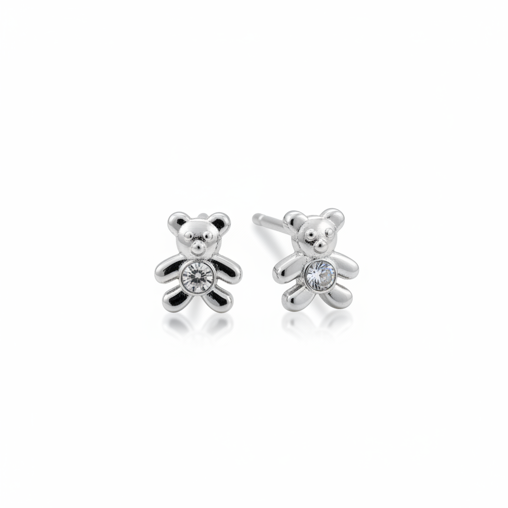 Teddy Crystal Stud Earrings