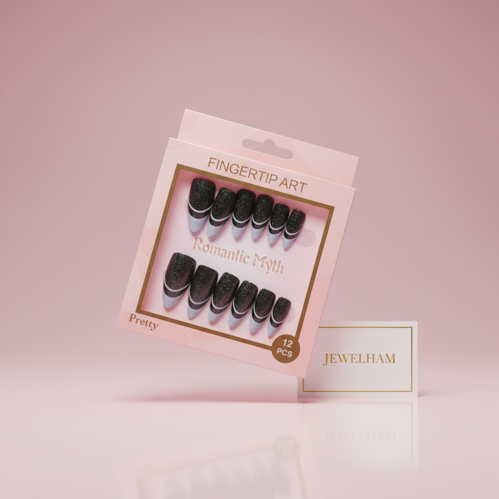 Midnight Glitter French Press-On Nails