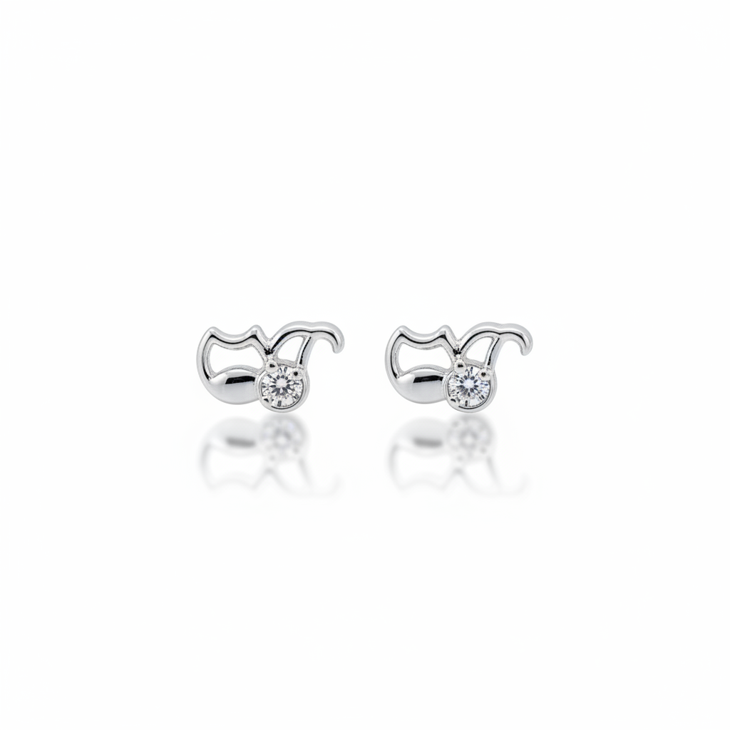Crystal Cat Face Studs