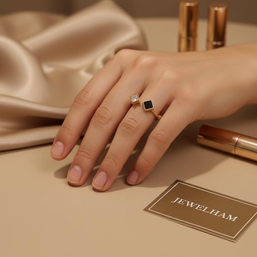 Onyx Spark Ring - Princess Cut