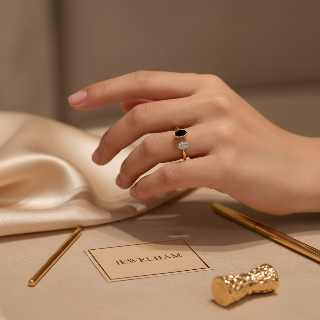 Onyx Spark Ring - Oval