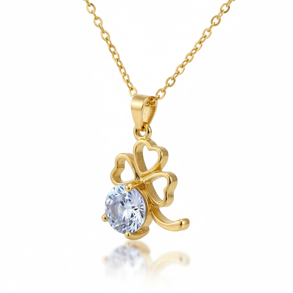 Lucky Clover Crystal Pendant