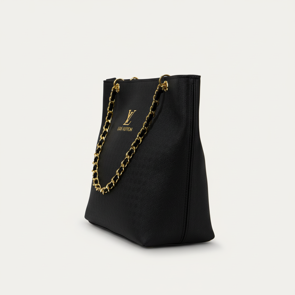 Noir Chain Tote - Black