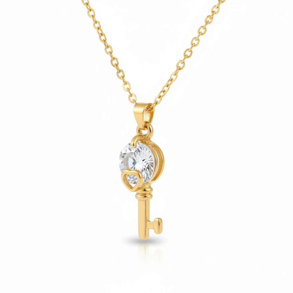 Love Key Crystal Pendant