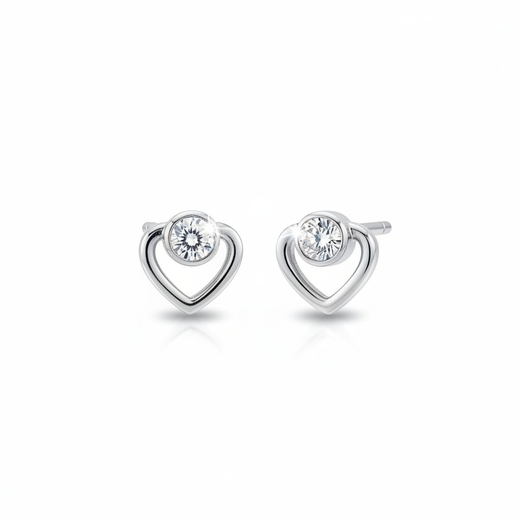 Heart Halo Stud Earrings