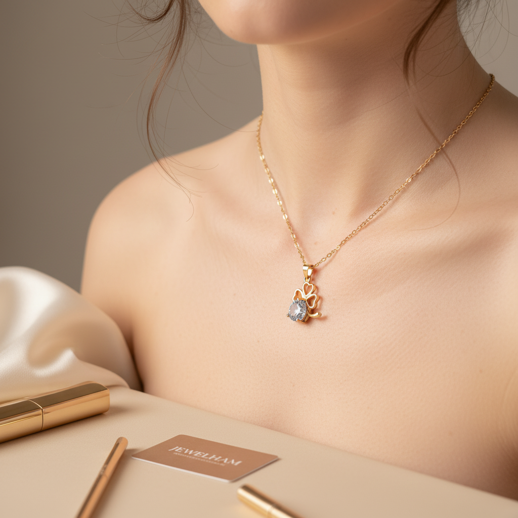 Lucky Clover Crystal Pendant
