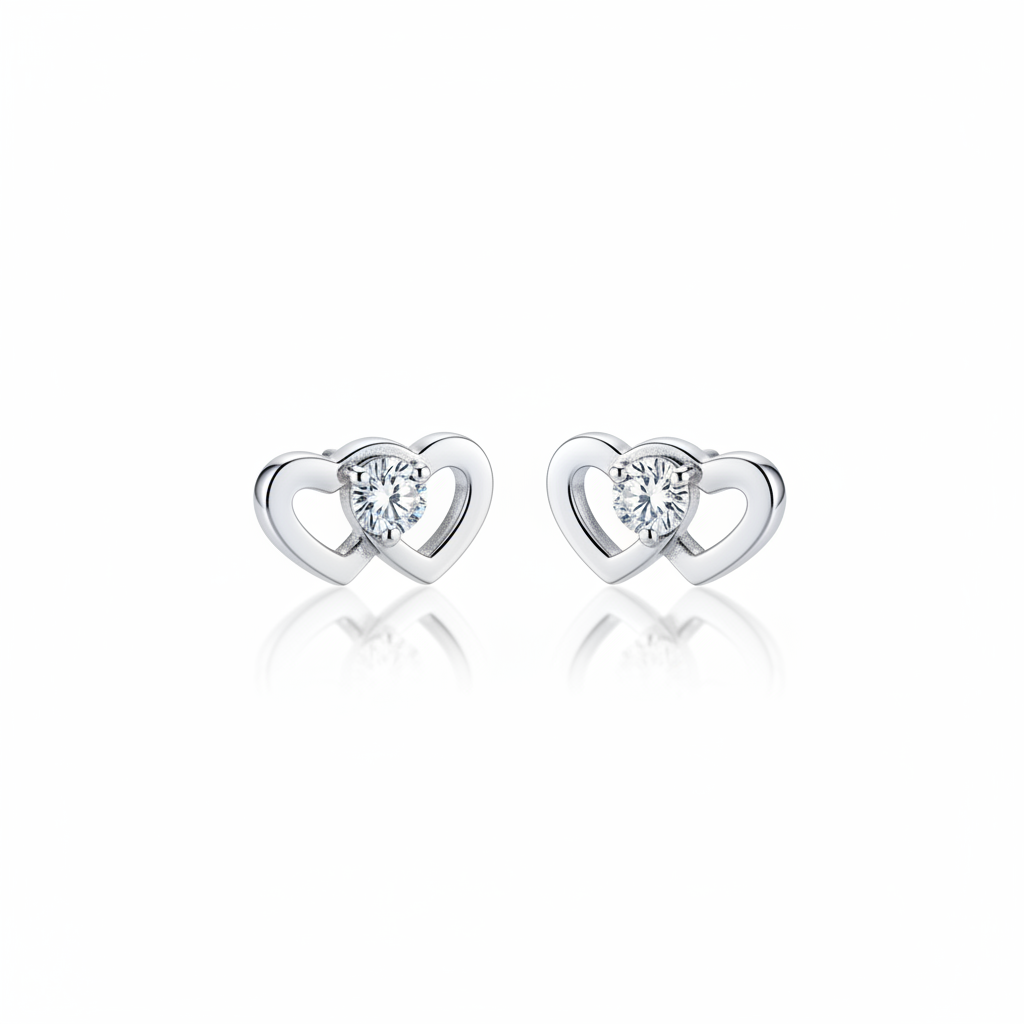 TwinHeart Crystal Studs