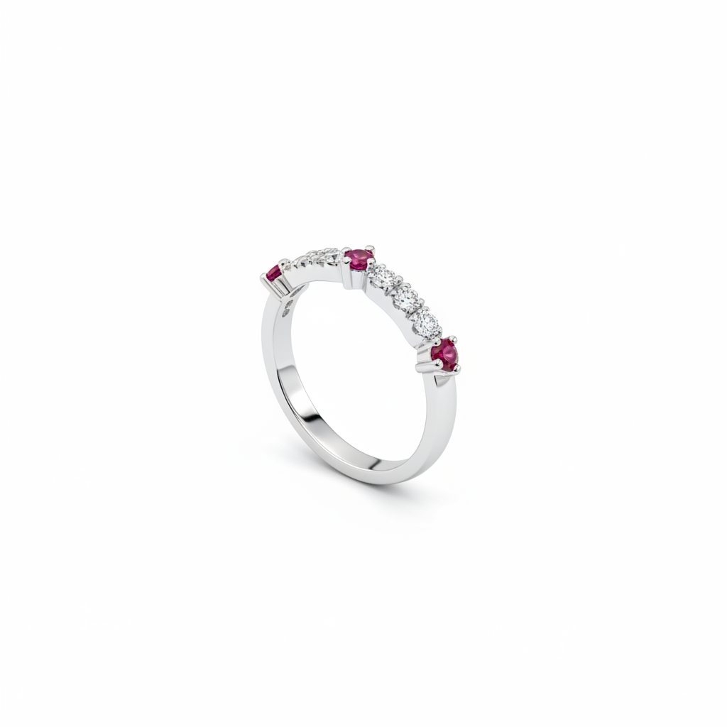 Cranberry Dot Ring - Silver