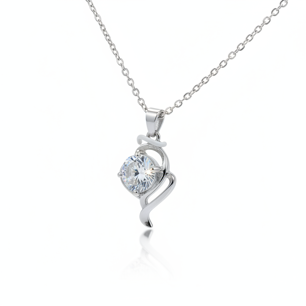 Crystal Swirl Heart Pendant