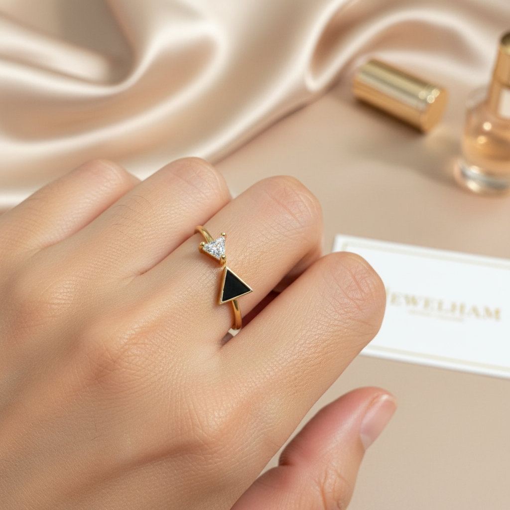 Dual Triangle Crystal Ring