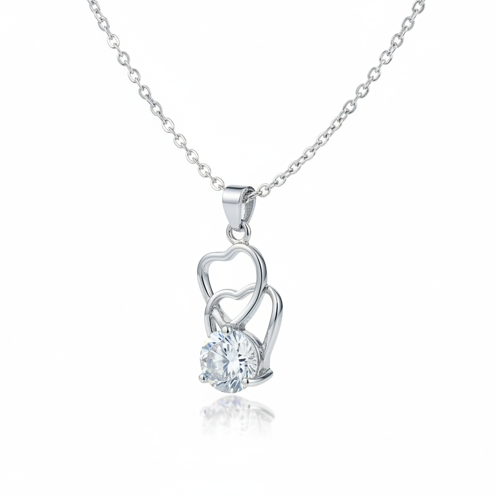 Double Heart Crystal Pendant
