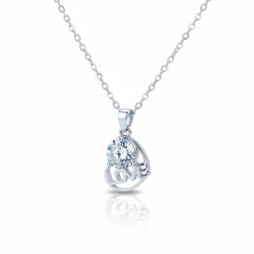 Love Crystal Pendant Necklace