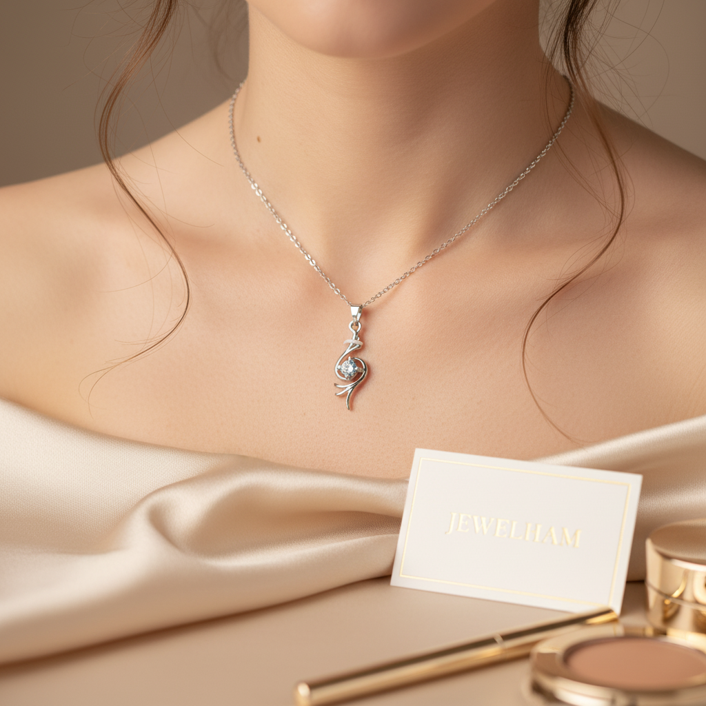 Elegant Crystal Swirl Pendant