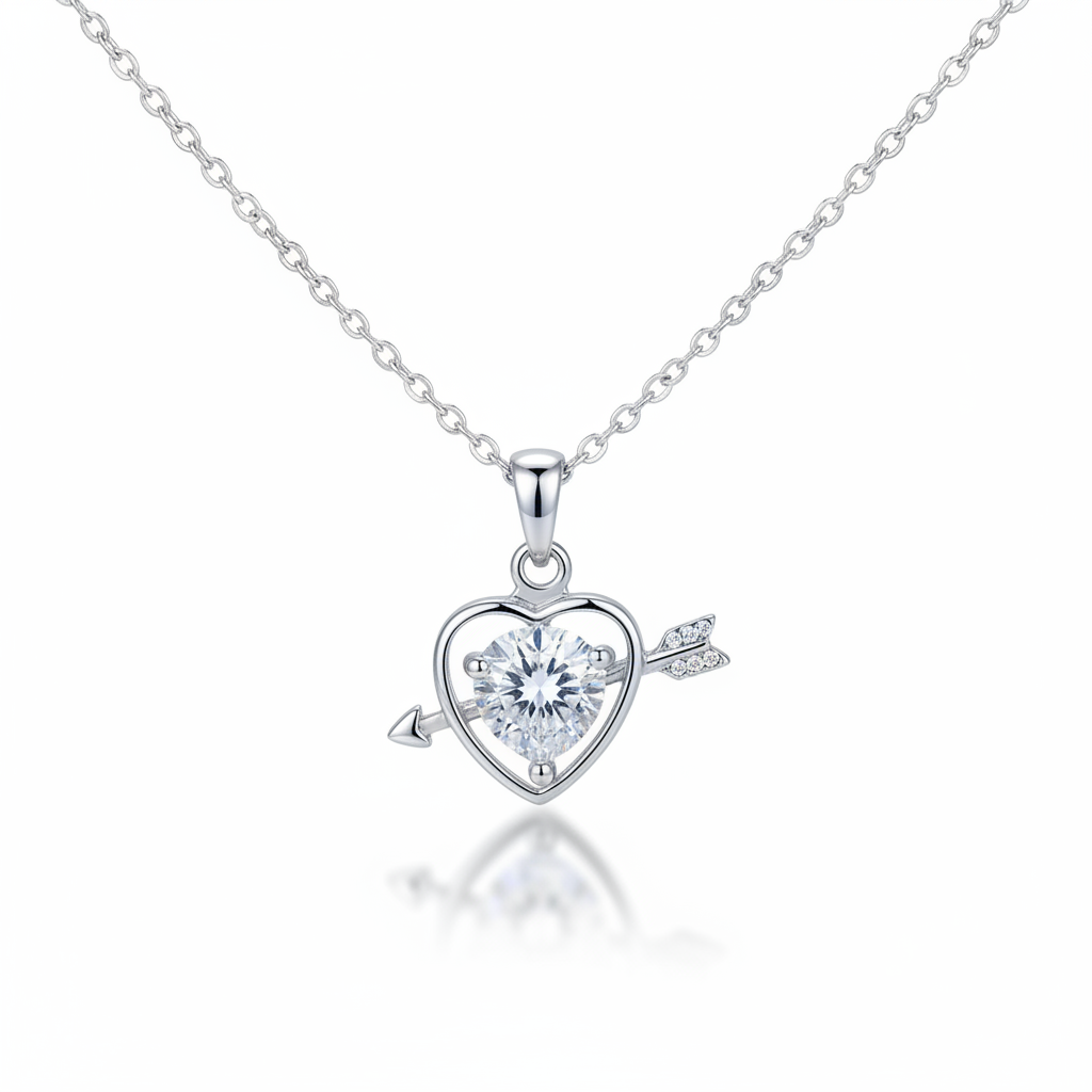 Cupid Heart Crystal Pendant