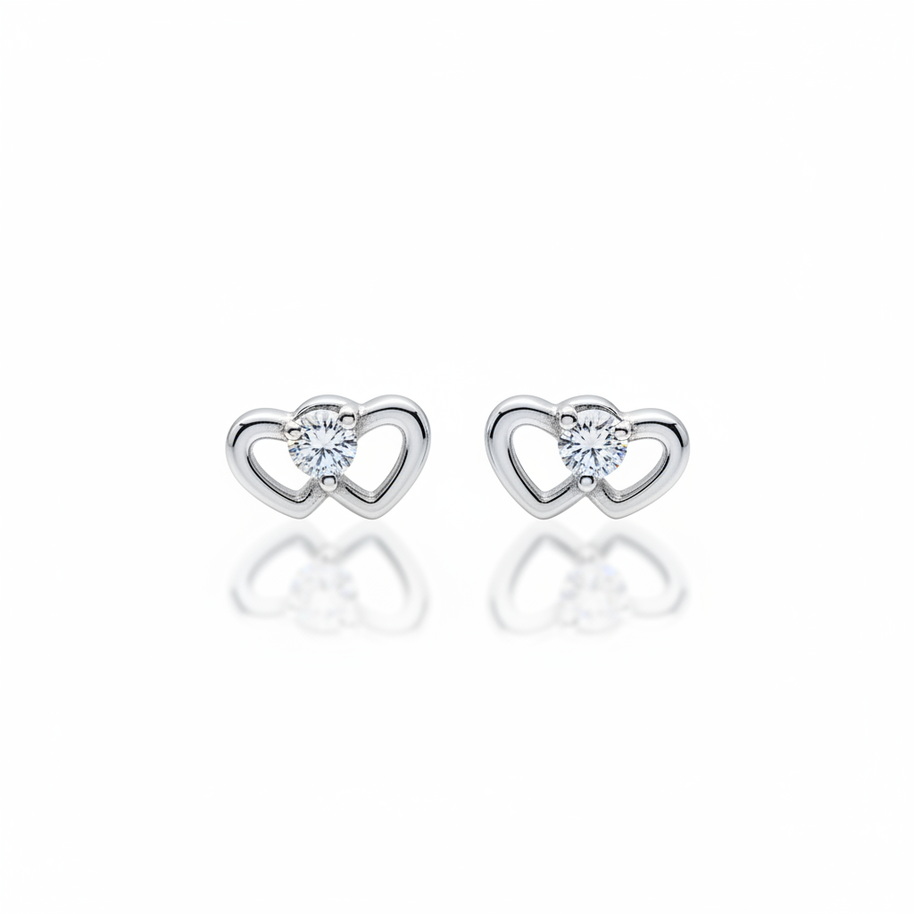 TwinHeart Crystal Studs