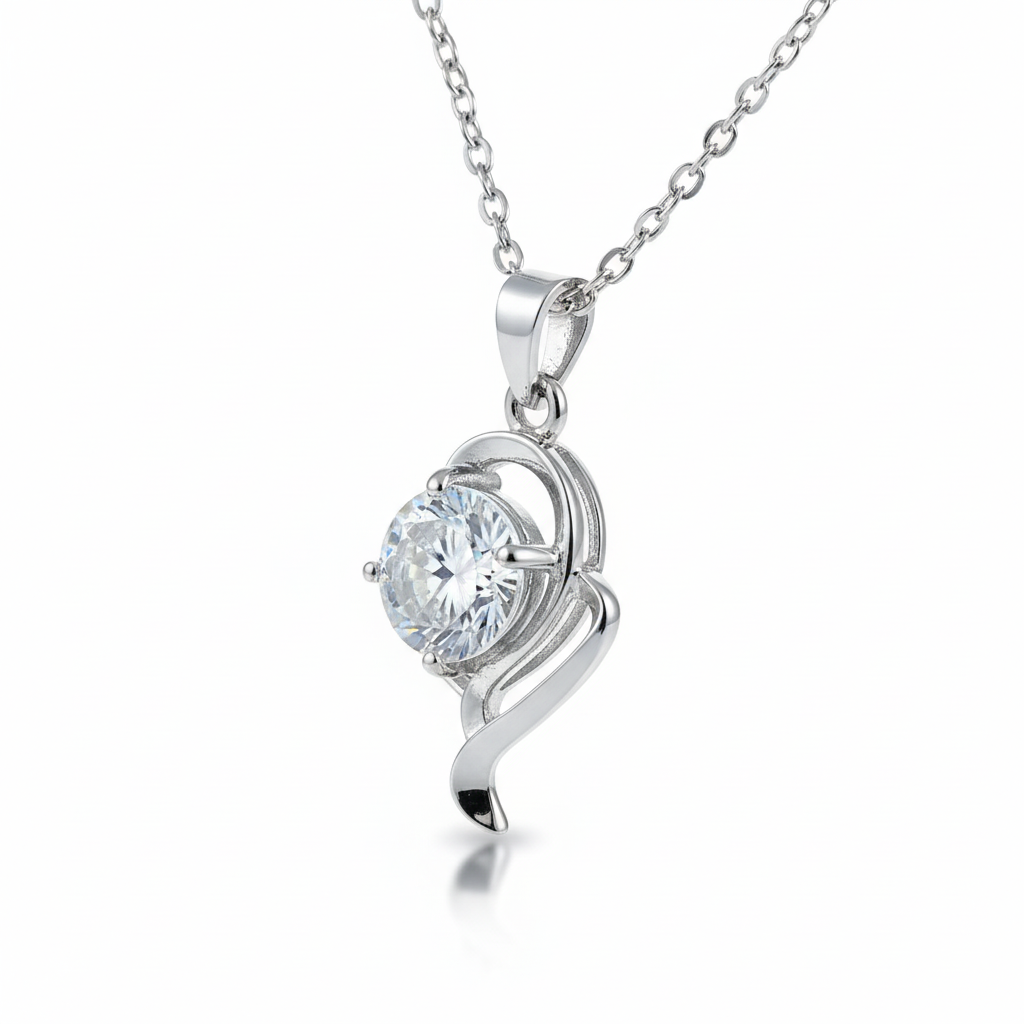 Crystal Swirl Heart Pendant
