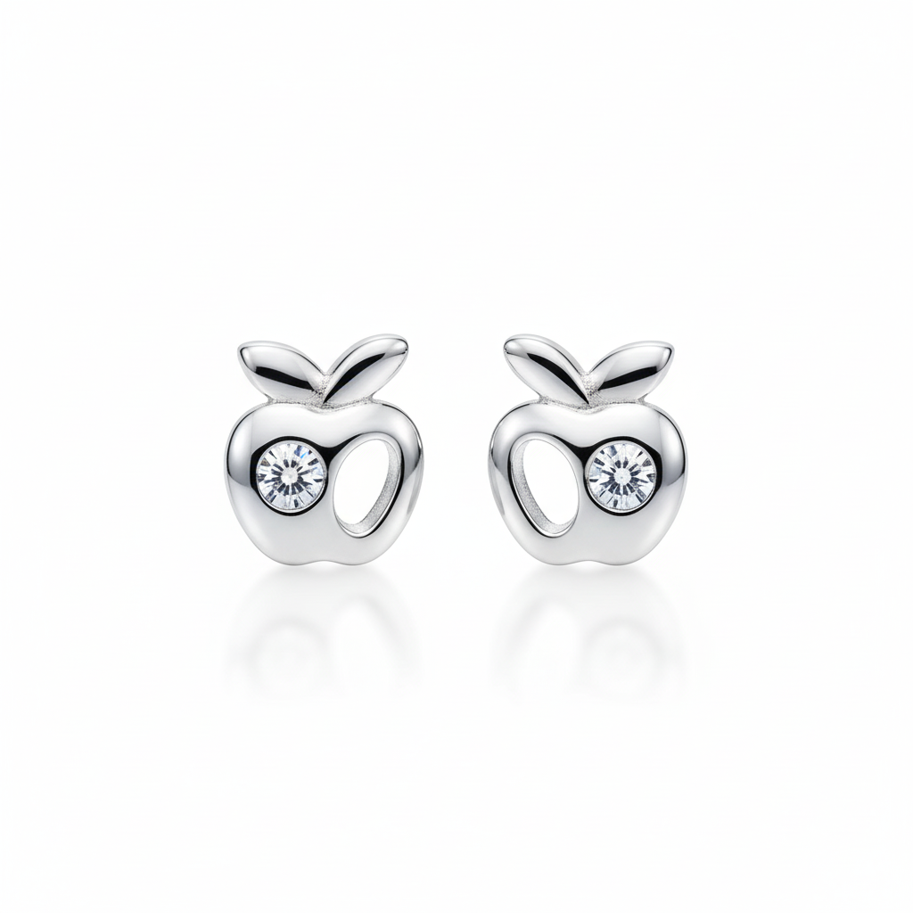 Apple Crystal Stud Earrings