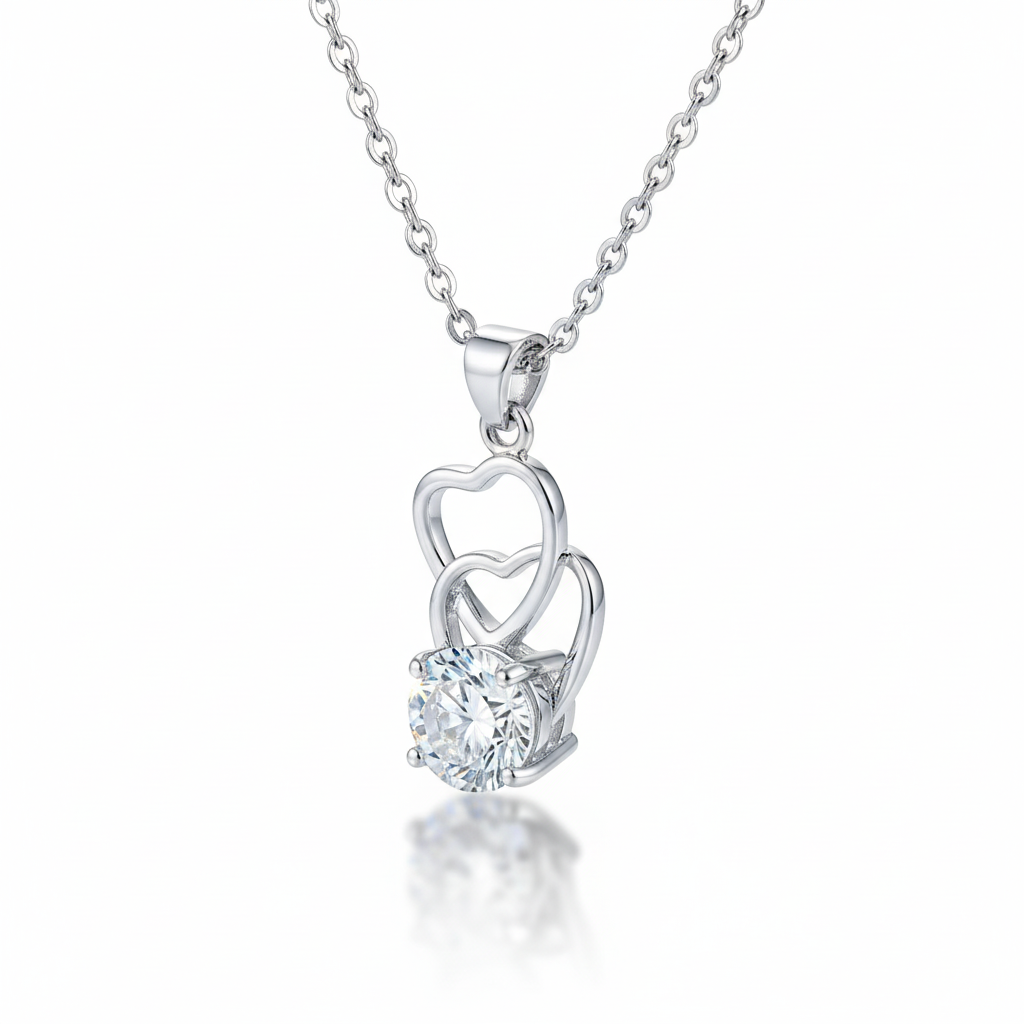 Double Heart Crystal Pendant
